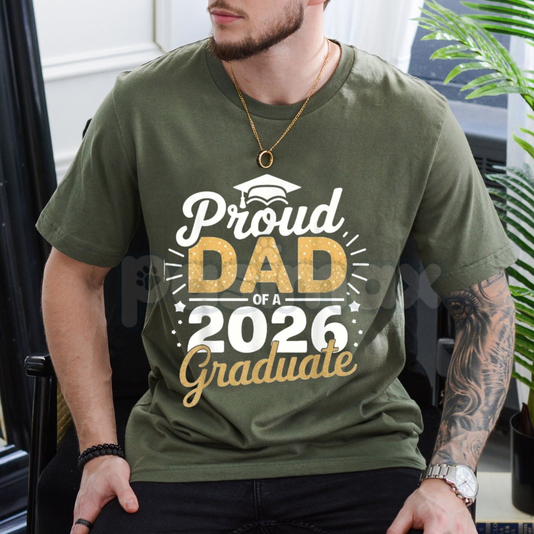 "Proud Dad of a 2026 Graduate" T-Shirt – Senior Class 2026 Graduation Graphic Tee, Premium 100% Cotton Commencement Top, Soft Lived-In Heavyweight Fatherhood Shirt, Made in USA