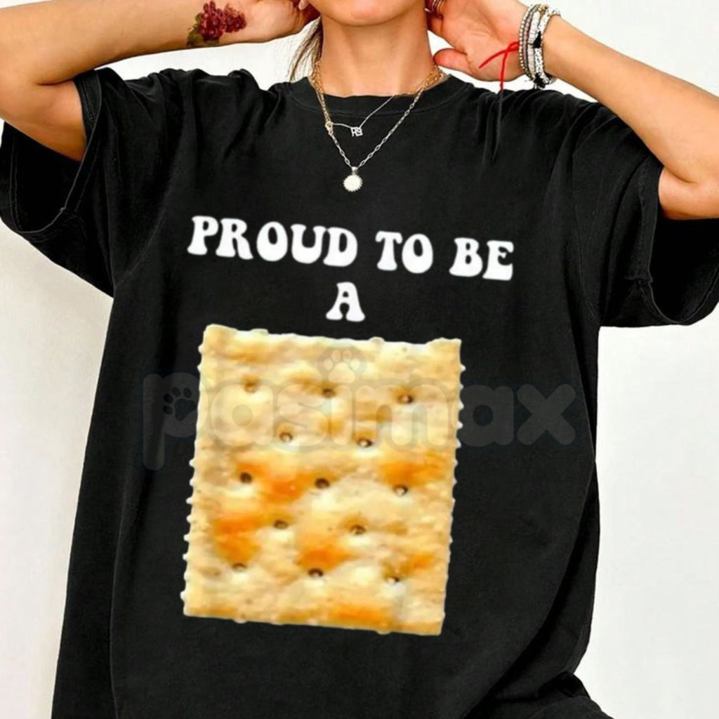 Pasimax "Proud to Be a Cracker" Funny Holiday T-Shirt - Humorous Christmas Party Costume Tee, Premium 100% Cotton Sarcastic P