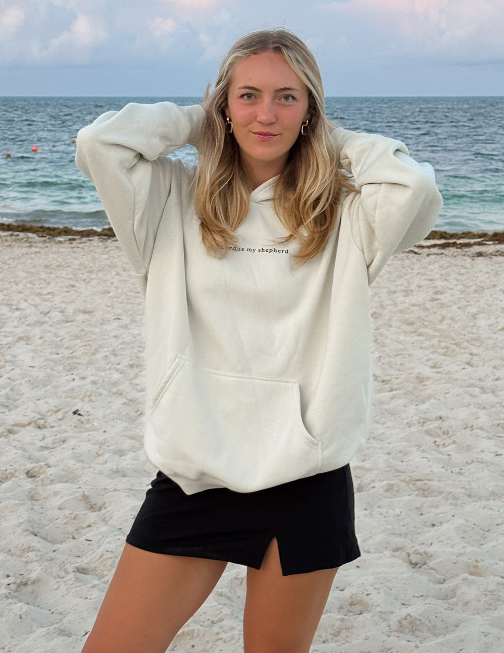 Elevated Faith Psalm 23 Unisex Hoodie — in-use photo