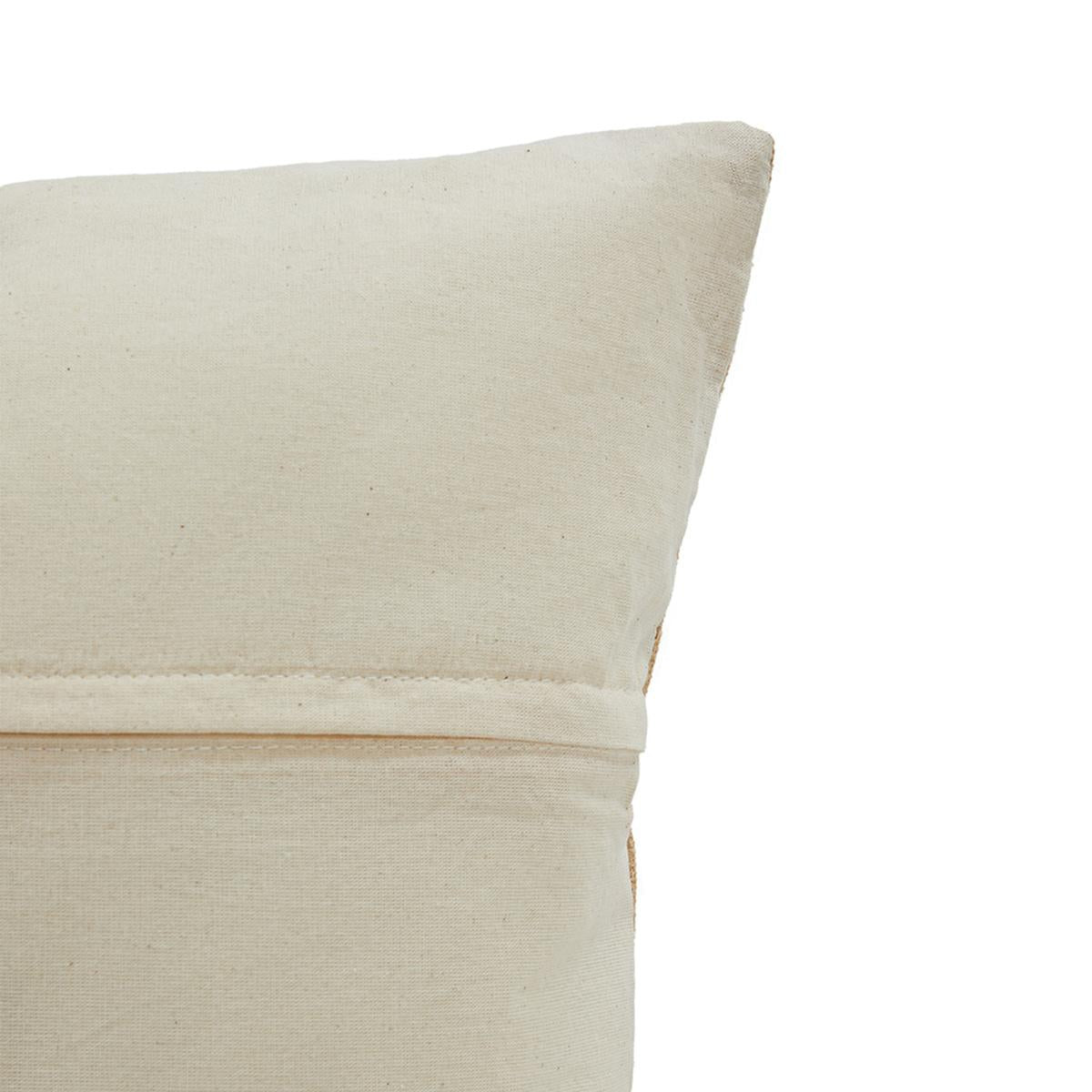 Ocean Home Jute Throw Pillow Cover Set - 2 Leaf Pattern 50x50cm - Natural Fiber, Boho, Rustic Decorative Cushion Covers