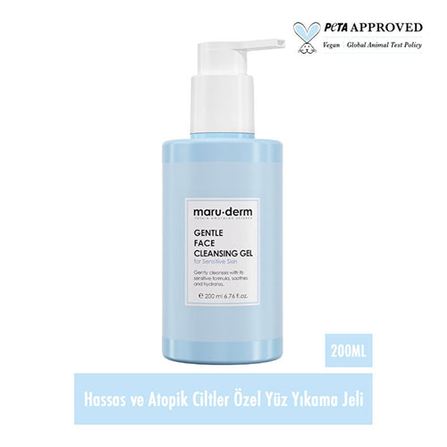 Maruderm Gentle Facial Cleanser for Sensitive & Atopic Skin - Sulfate-Free Face Wash, Soothes Eczema-Prone Skin, Natural, Fragrance-Free