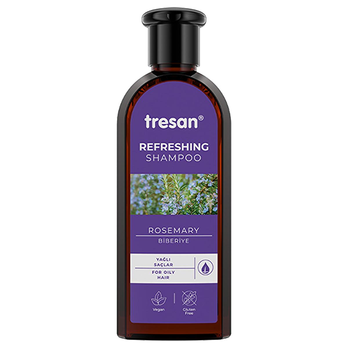 Tresan Rosemary Shampoo for Oily Hair - Nourishing, Gluten-Free, Paraben-Free, Daily Use - 10.14 fl oz