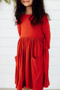 Mila & Rose ® Pumpkin Spice 3/4 Sleeve Pocket Twirl Dress — main product shot