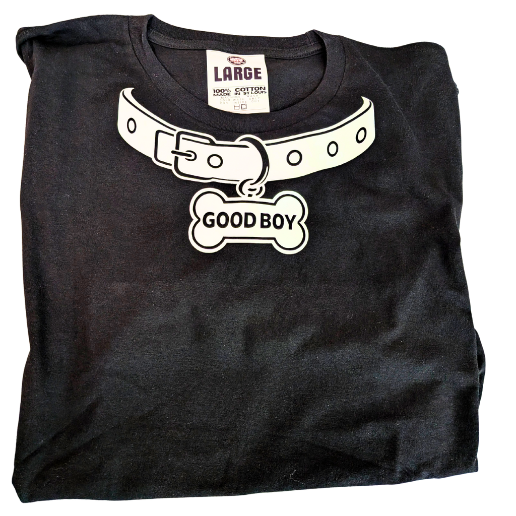 Hustle City Clothing Pup Collar Streetwear Graphic T-Shirt — flat-lay composition