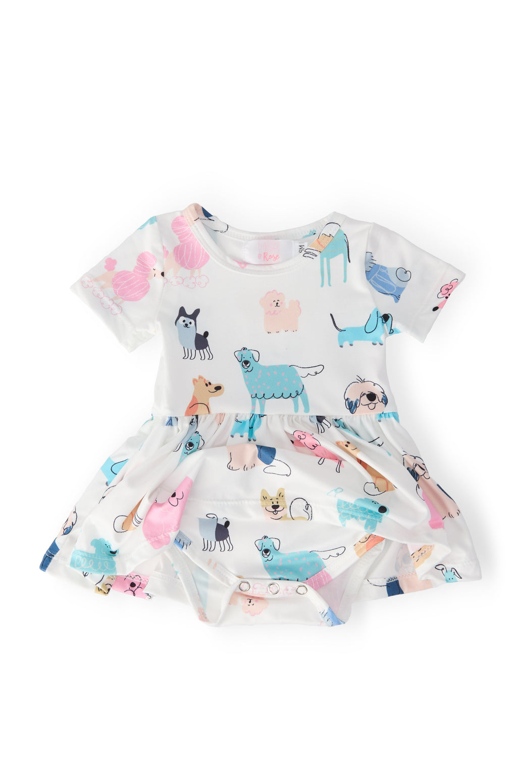 Mila & Rose ® Puppy Pals S/S Twirl Bodysuit — detail close-up