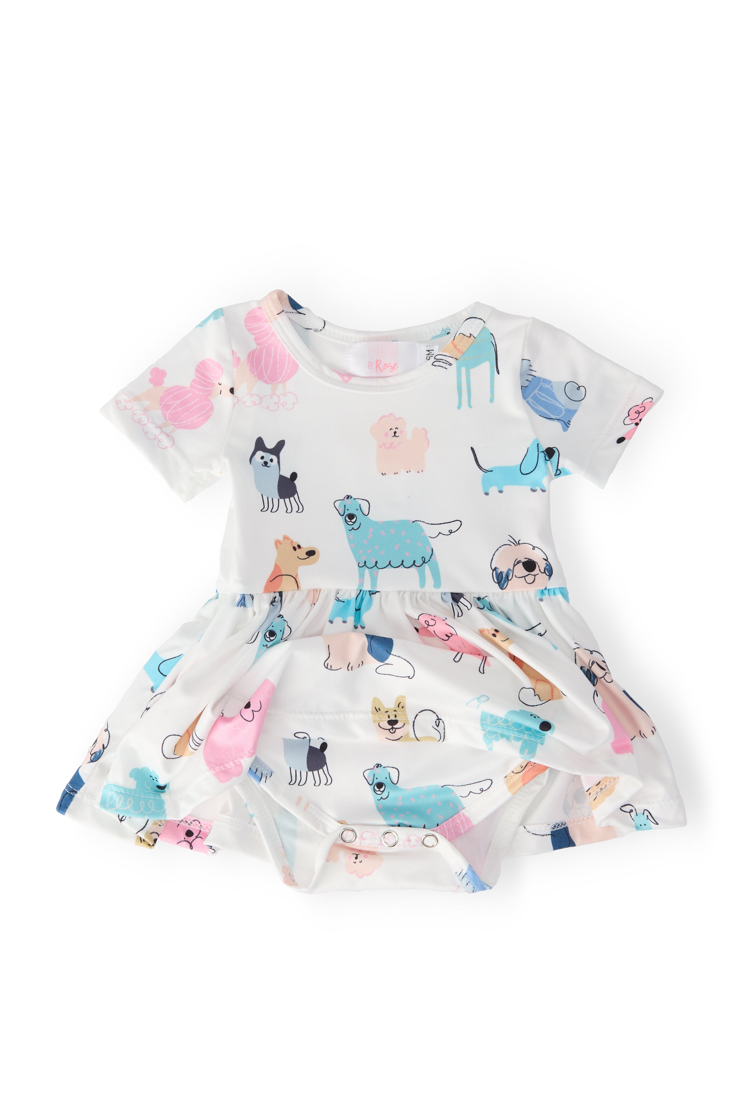 Mila & Rose ® Puppy Pals S/S Twirl Bodysuit — detail close-up