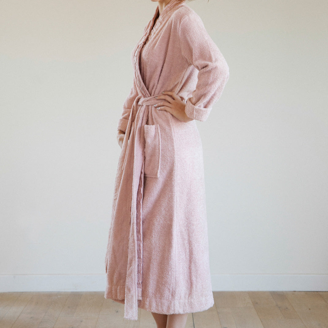 Turkish Cotton Terry Cloth Pleated Bathrobe – Pure Fiber, view 6