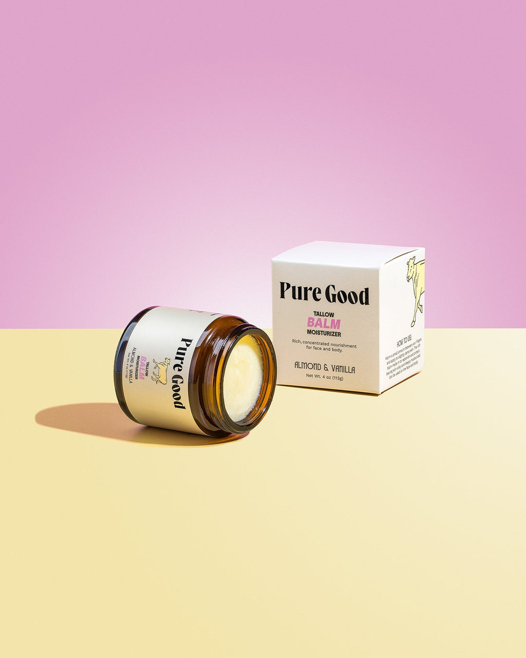 Pure Good LLC Almond + Vanilla Tallow Balm — detail close-up