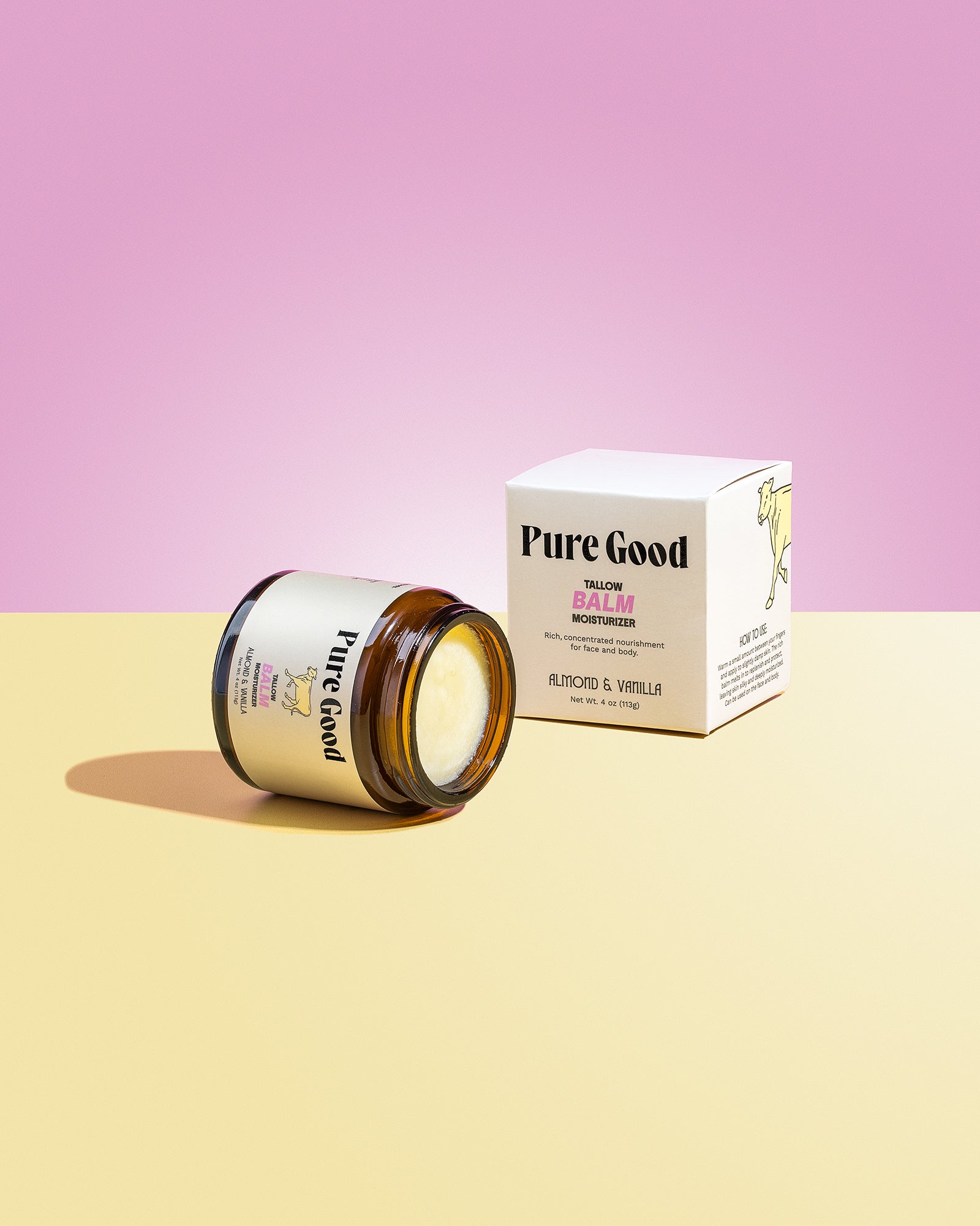 Pure Good LLC Almond + Vanilla Tallow Balm — detail close-up