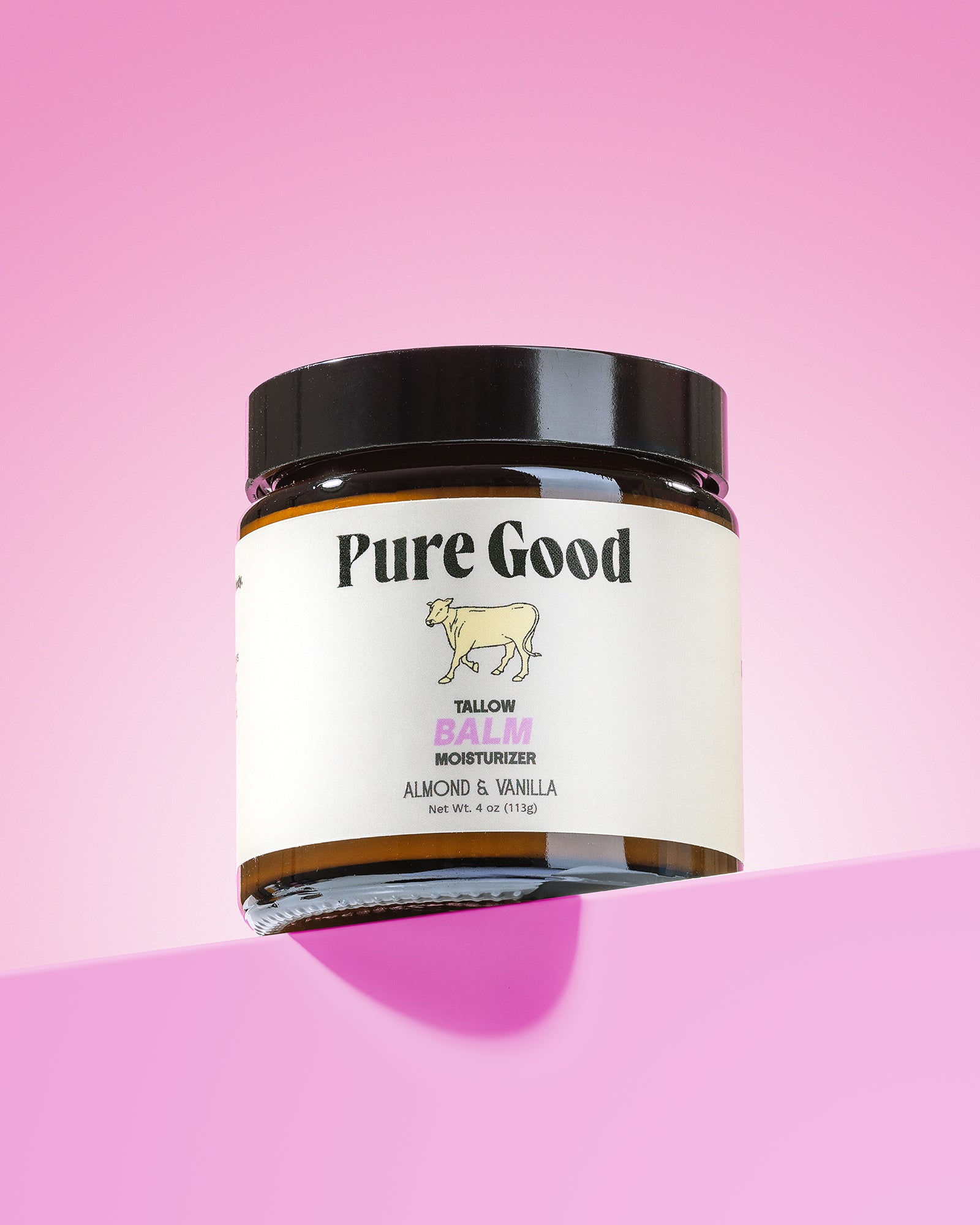 Pure Good LLC Almond + Vanilla Tallow Balm — back view