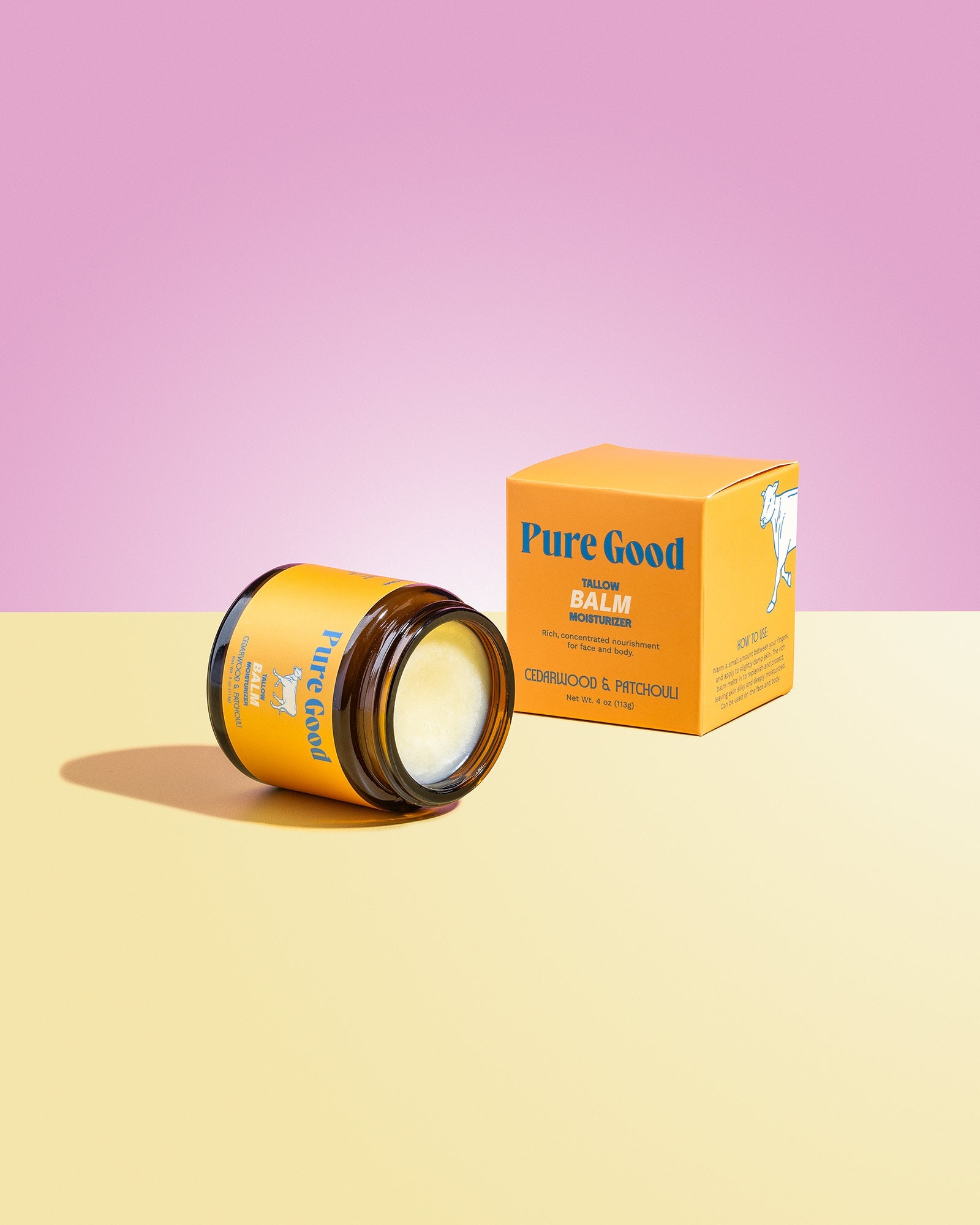 Pure Good LLC Cedarwood + Patchouli Tallow Balm - Firming & Balancing — detail close-up