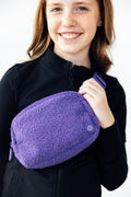 Mila & Rose ® Purple Fleece Belt Bag — main product shot