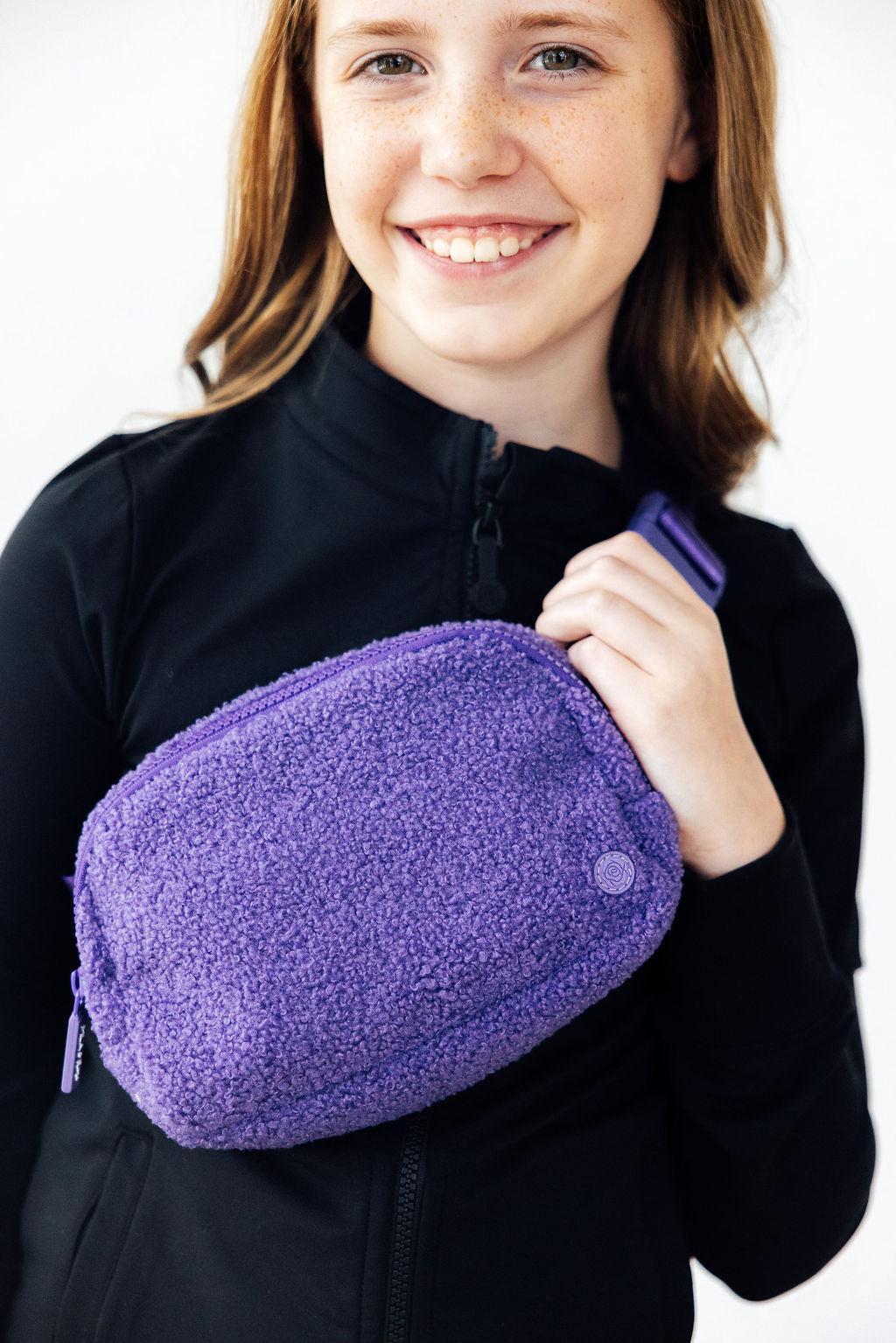 Mila & Rose ® Purple Fleece Belt Bag — main product shot