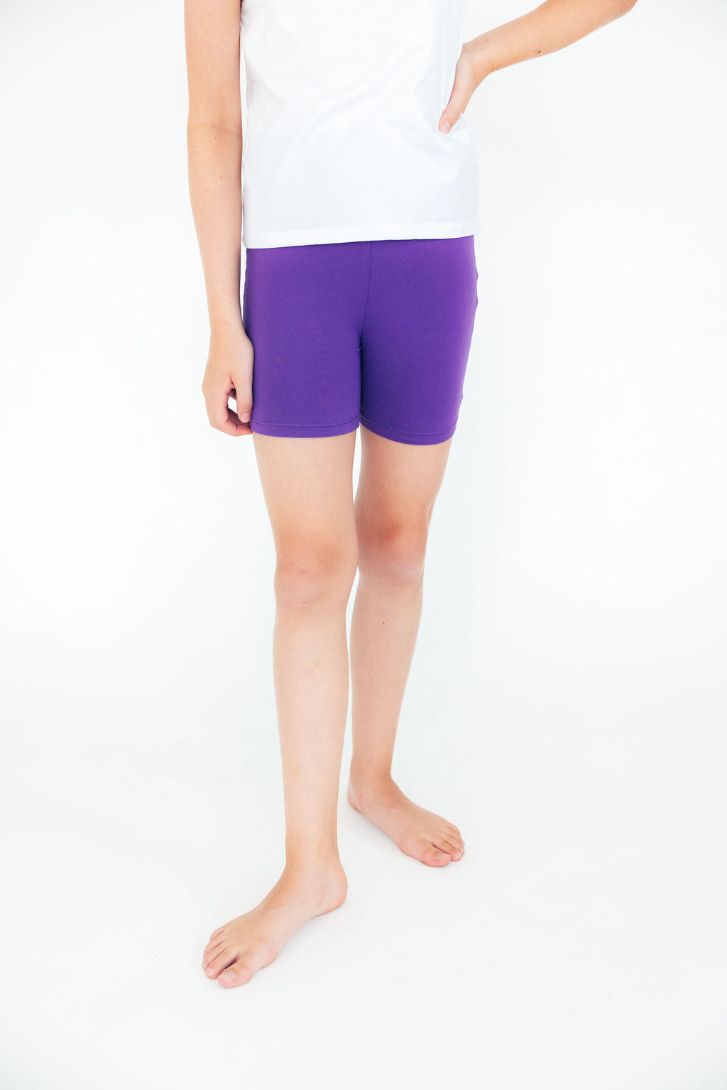 Mila & Rose ® Purple Twirl Shorts — lifestyle context