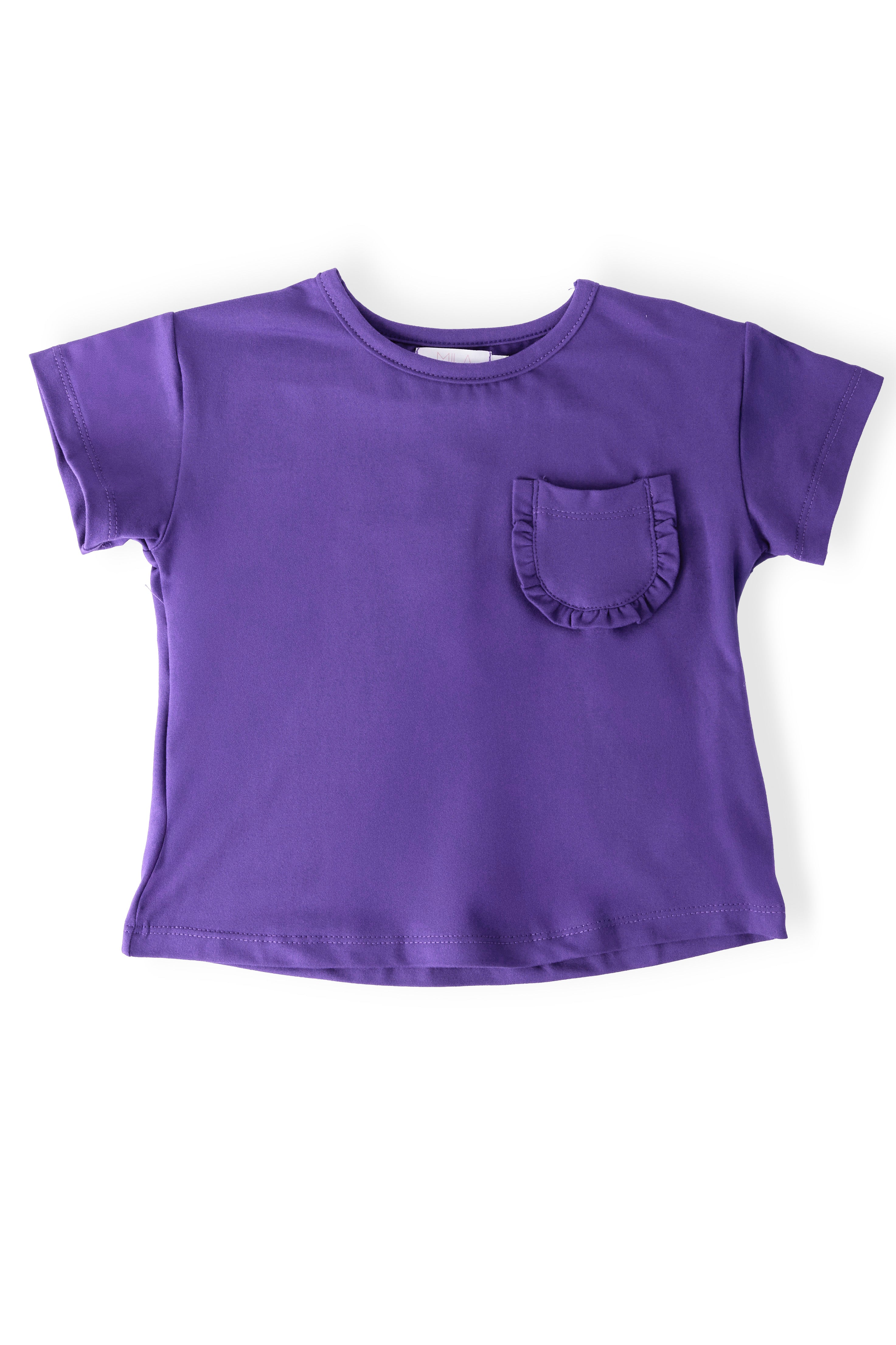Mila & Rose ® Purple Ruffle Pocket Tee — main product shot