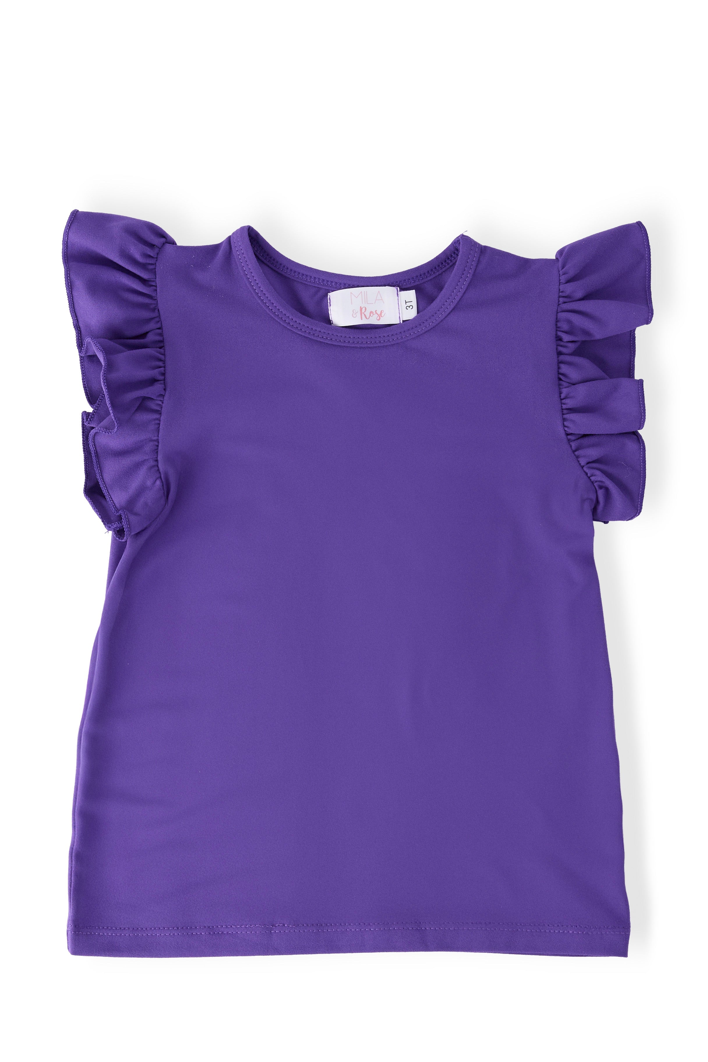 Mila & Rose ® Purple S/S Ruffle Tee — main product shot