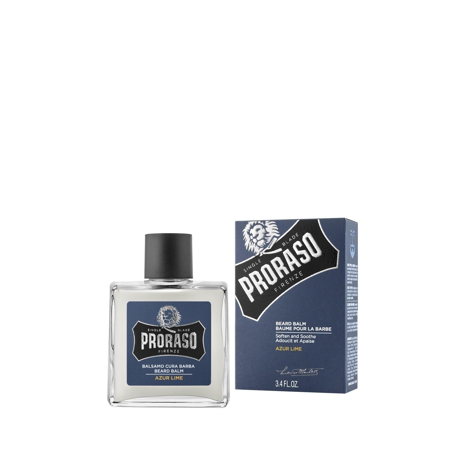Proraso Proraso Azure Lime Beard Balm for Men - 3.38 fl oz, Natural Beard Care and Conditioning
