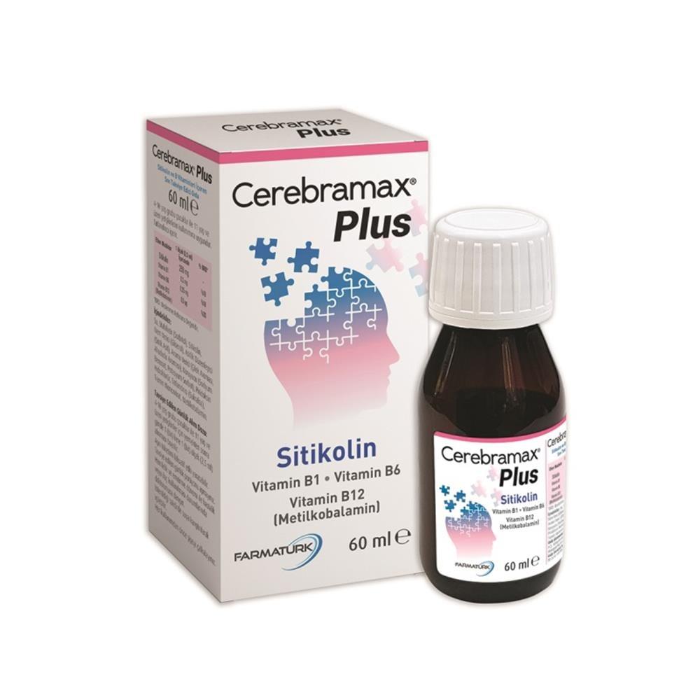 Cerebramax Plus Citicoline Supplement for Cognitive Support - Liquid Dietary Supplement for Brain Health, Children & Adults - 60 ml