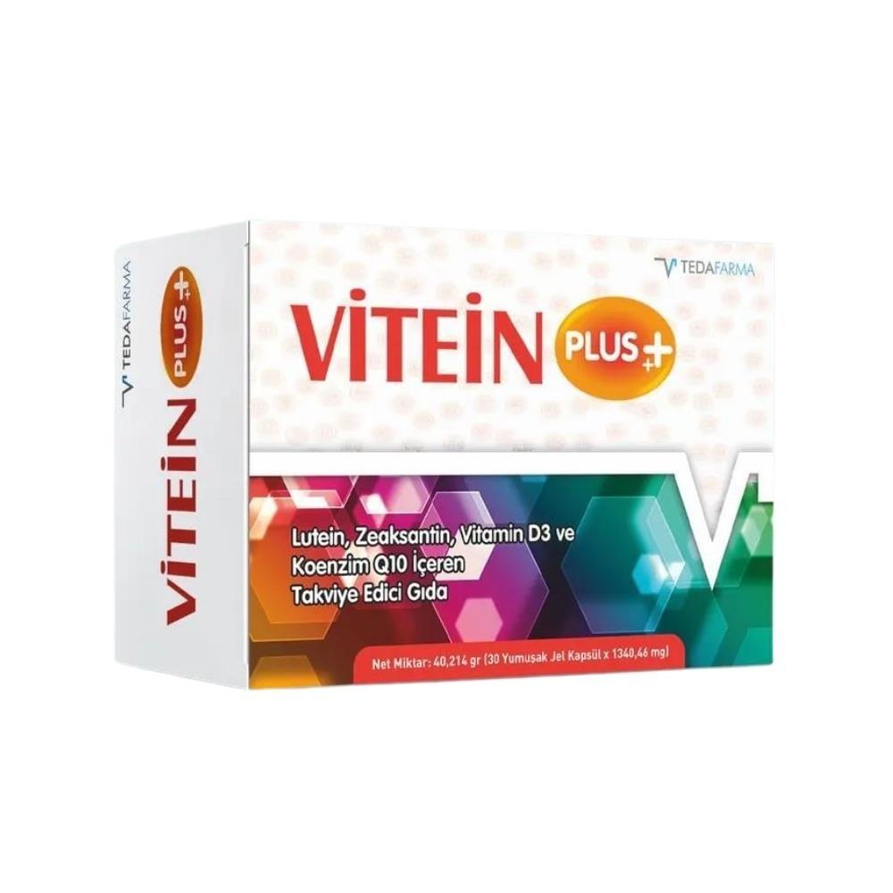 Vitein Plus Dietary Supplement - Antioxidant Support with Lutein, Zeaksantin, and Koenzim Q10 for Overall Health