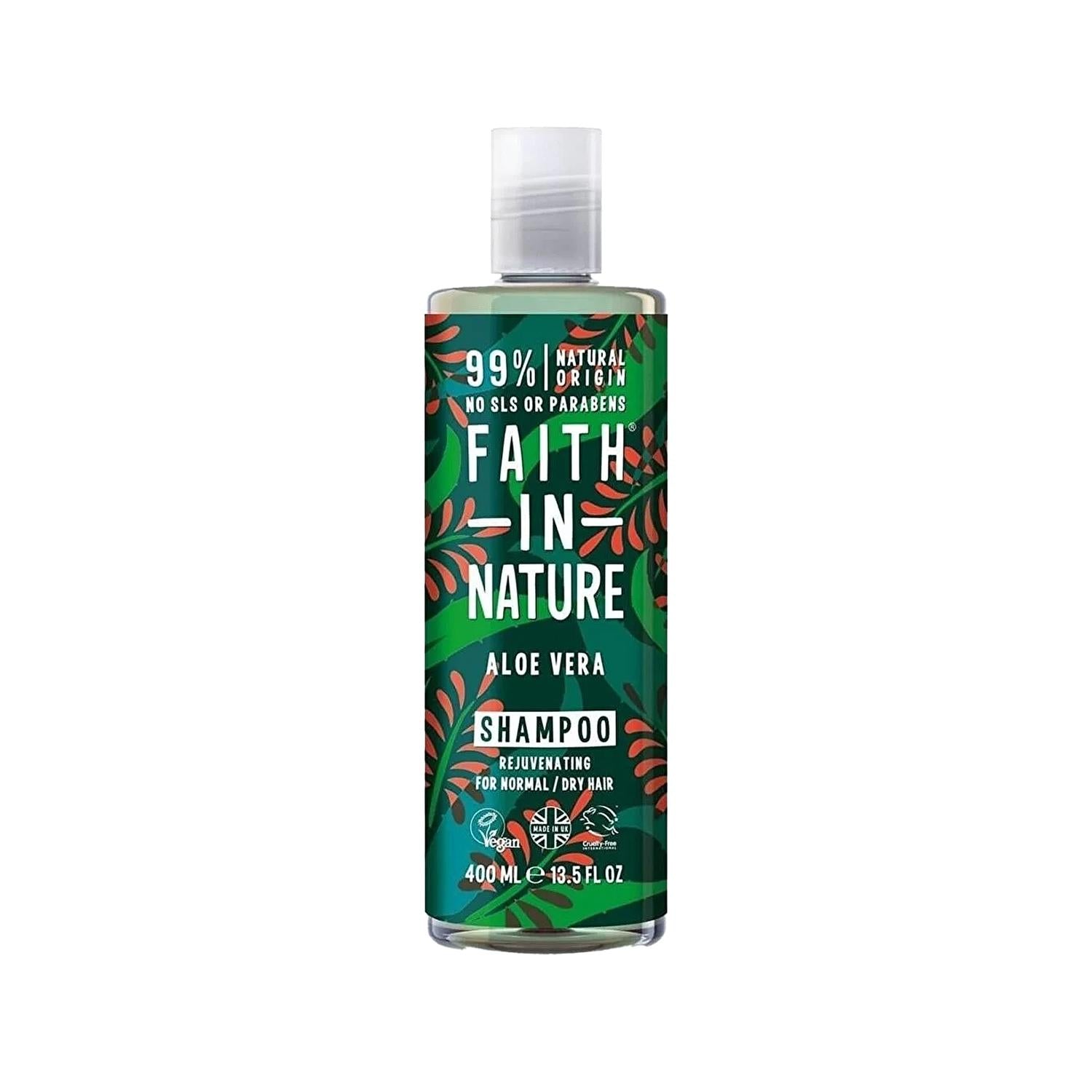 Faith In Nature Aloe Vera Shampoo for Normal to Dry Hair - Nourishing and Revitalizing, 13.53 fl oz