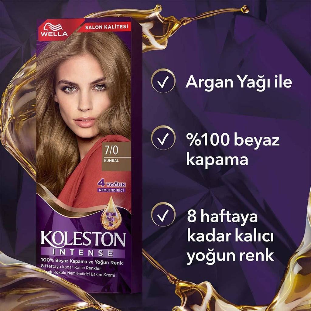 Wella Koleston Kumral Hair Dye: 100% Grey Coverage, Long Lasting Permanent Brown Hair Color with Argan Oil - At-Home Hair Color Kit