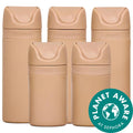 RIES Refillable Travel Container Set in Sand - Eco-Friendly, TSA-Approved Travel Bottles for Toiletries