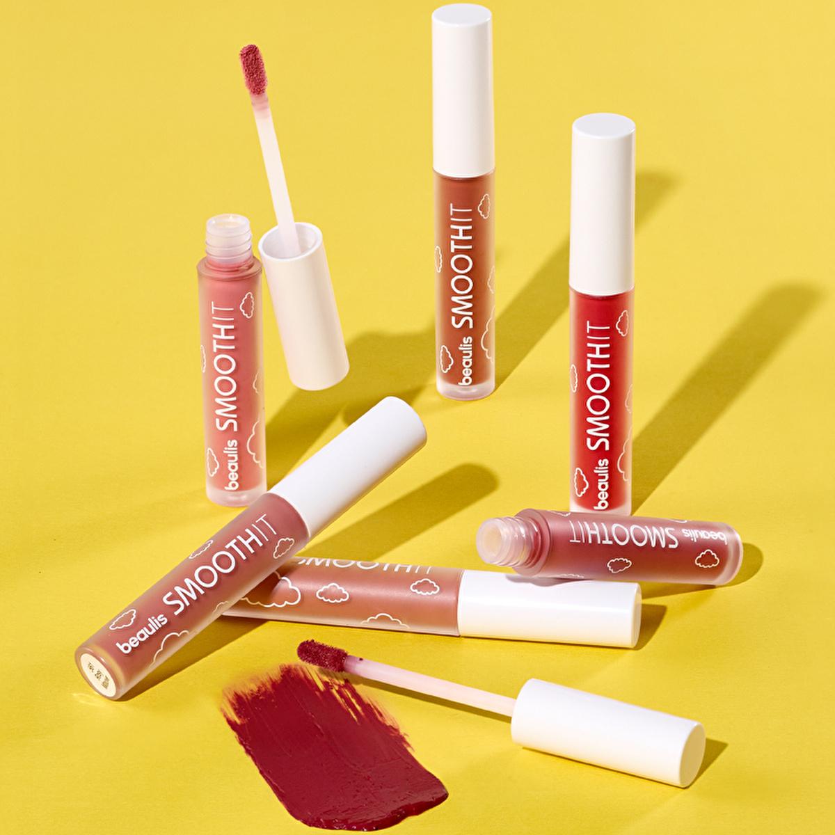 Beaulis Smooth It Matte Lipstick - Moisturizing, Foam-Structured Lip Color in Scarlet Shade