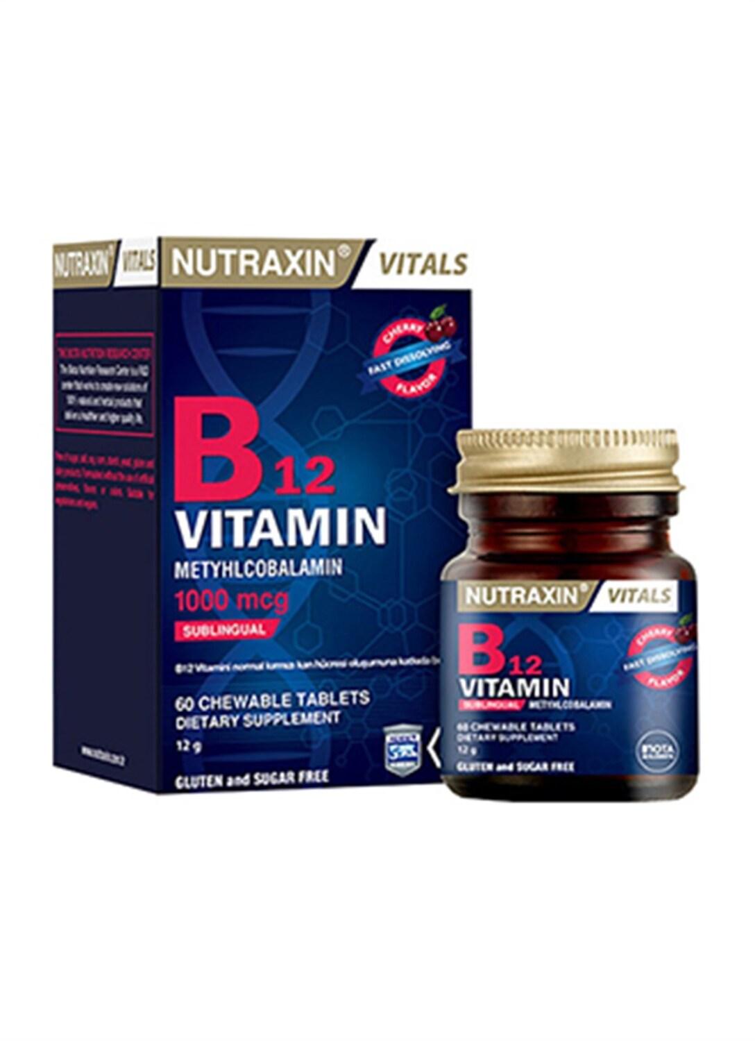 Nutraxin Vitamin B12 Supplement 1000mcg Methylcobalamin - 60 Tablets for Energy and Neurological Health