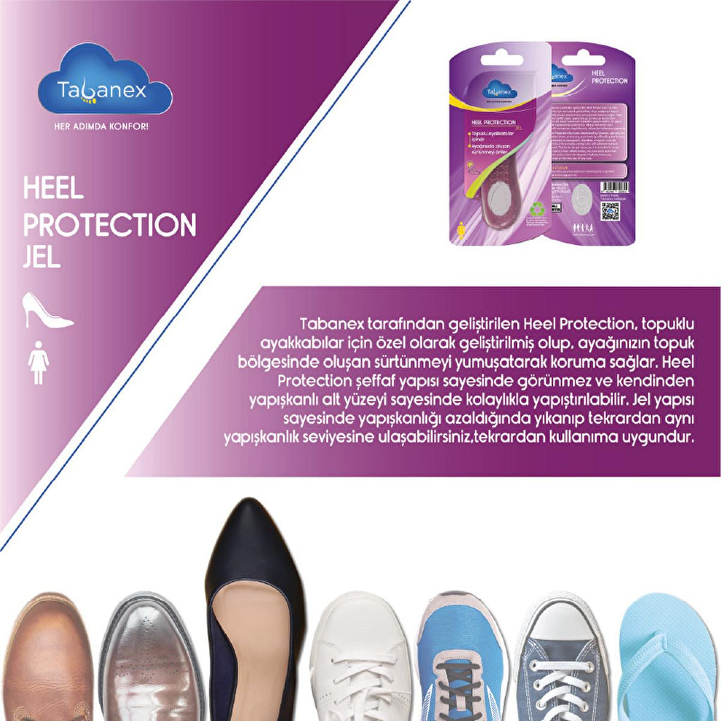 Tabanex Heel Protection Gel Insole: Ultimate Comfort & Friction Relief for High Heels - Reusable, Transparent Heel Pads