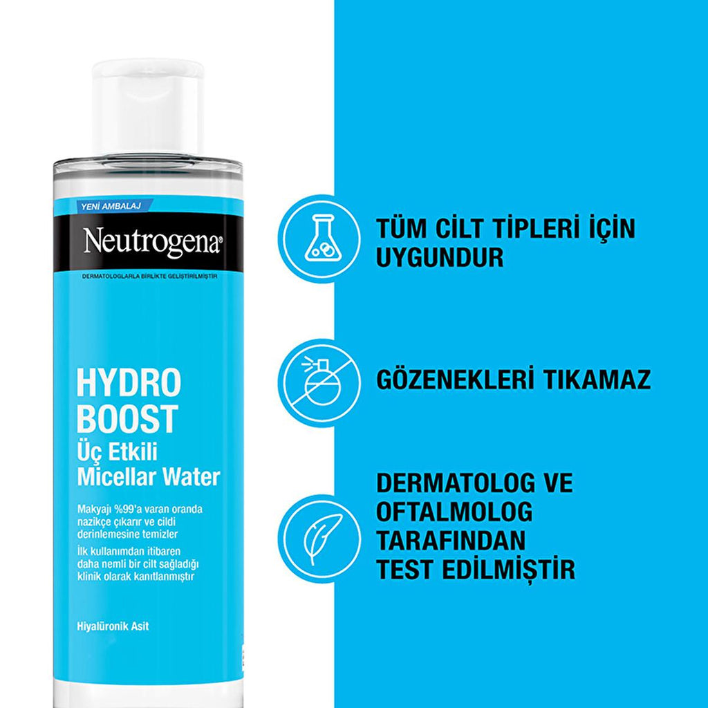 Neutrogena Hydro Boost: Hydrating Micellar Water Makeup Remover - Gentle Cleansing with Hyaluronic Acid, Removes Waterproof Makeup (13.53 fl oz)
