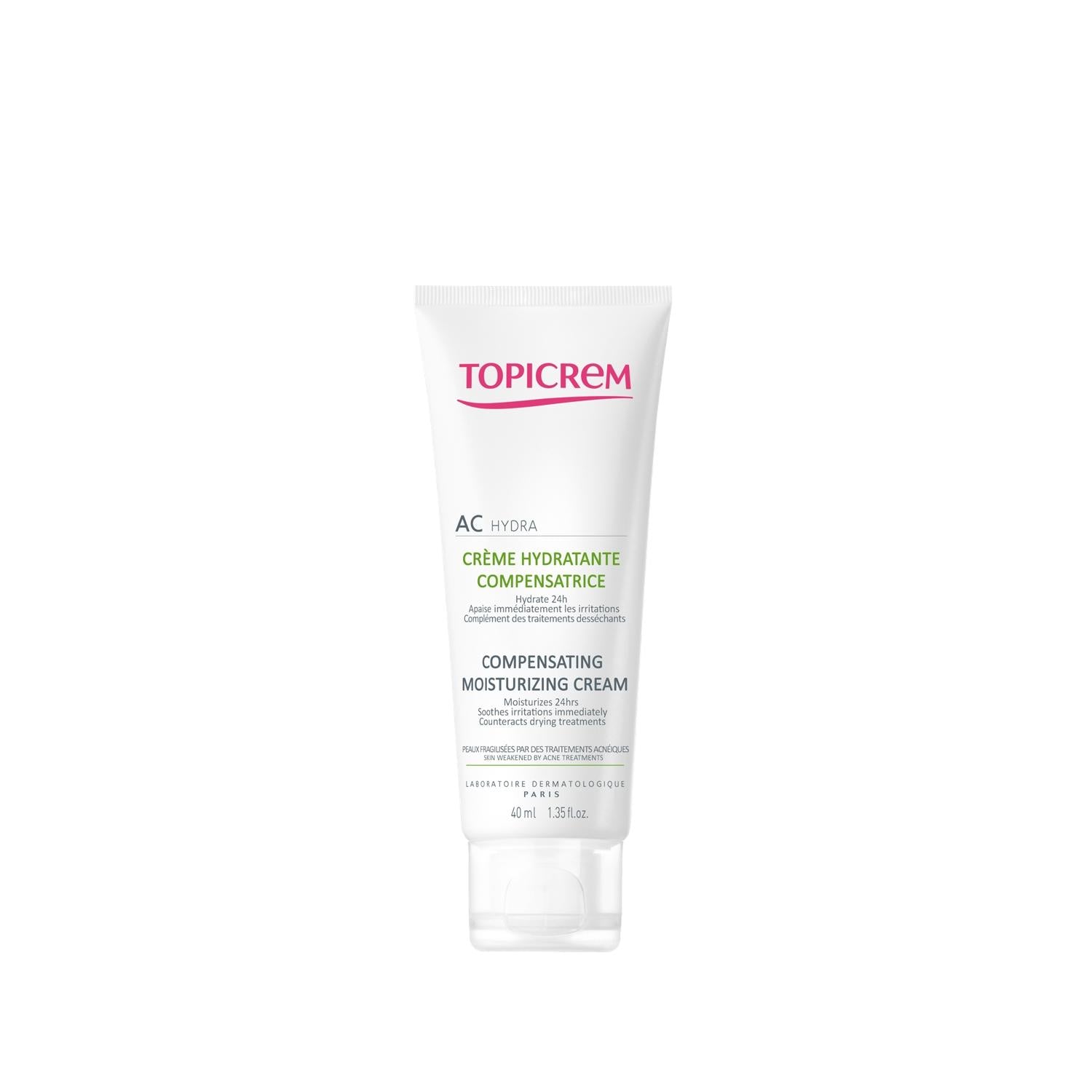 Topicrem AC Compensating Moisturizing Cream 40ml - Gentle Hydration for Acne-Prone Skin