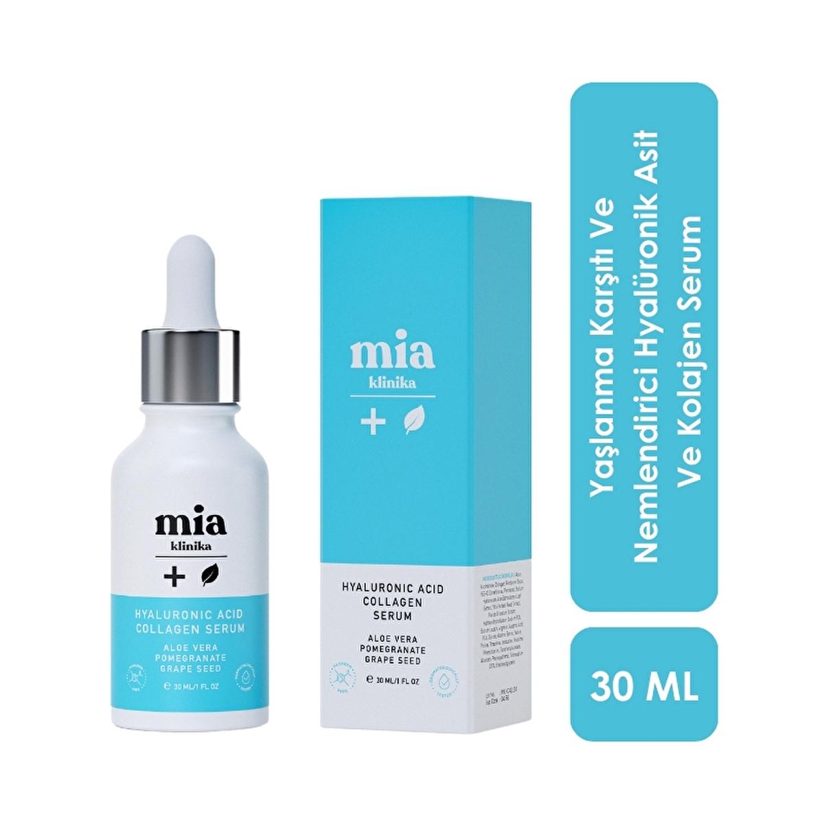 Mia Klinika Hyaluronic Acid and Collagen Face Serum - Anti-aging Moisturizing Skincare for Fine Wrinkle Reduction