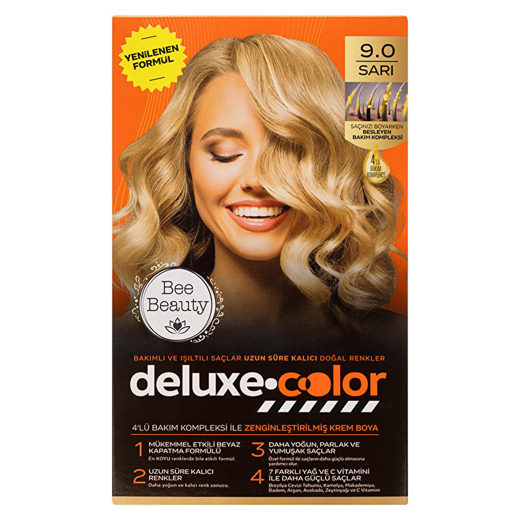 Bee Beauty Deluxe Color Kit Hair Dye 9.0 Blonde - Nourishing Hair Dye for Long-Lasting Color