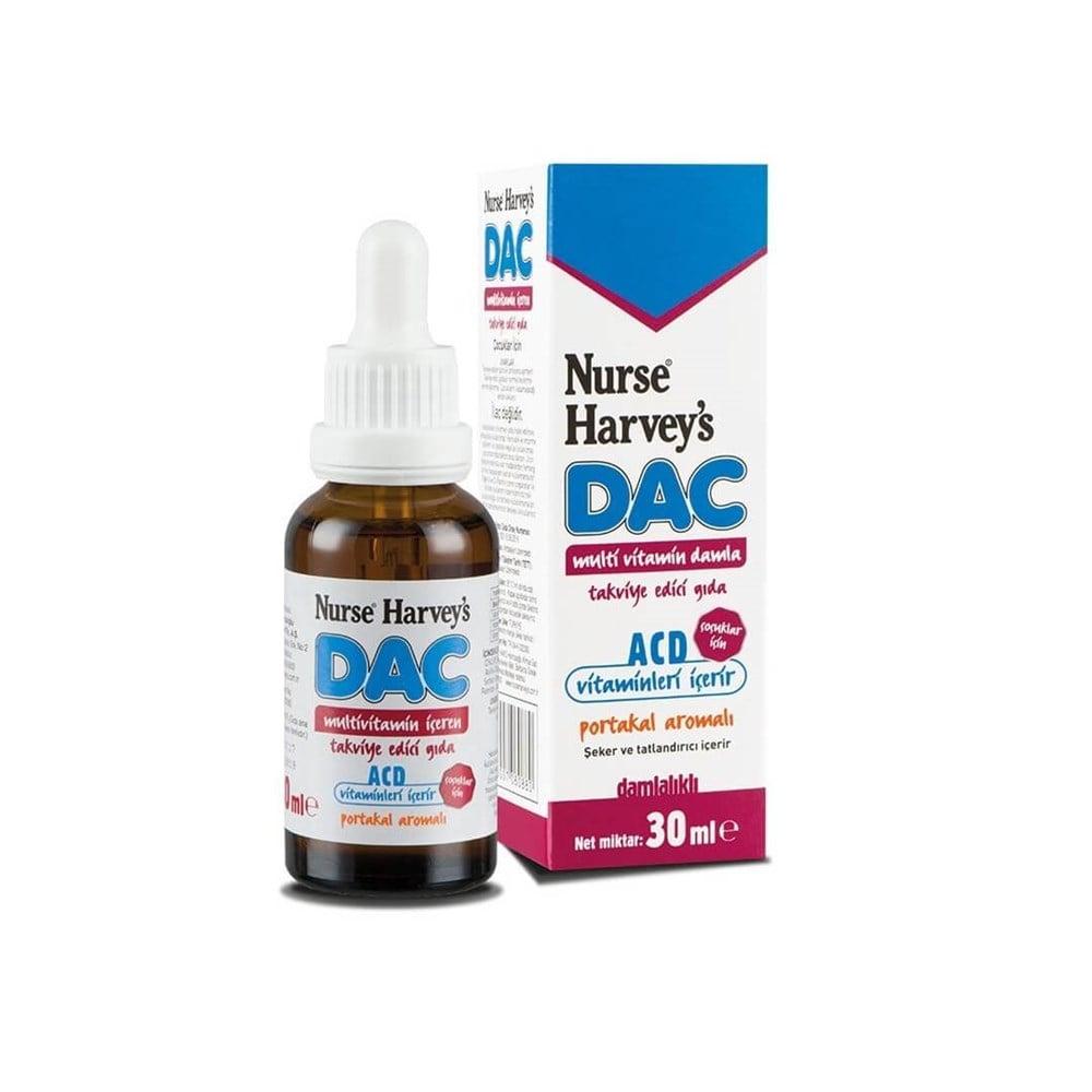 Nurse Harvey's Vitamin Supplement Drops - Orange Flavored A, C, D Vitamins for Immune Support