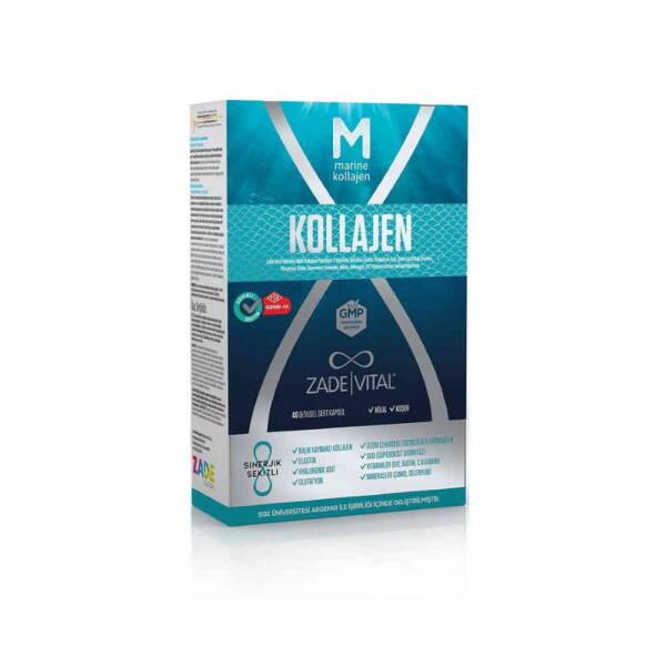 Zade Vital Marine Collagen Capsules: Boost Skin Health, Reduce Wrinkles & Improve Hydration - Hydrolyzed Fish Collagen, Hyaluronic Acid & Vitamin C