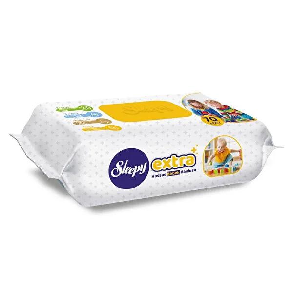 Sleepy Lemon Scented Wet Wipes - 70 Count Pack - Alcohol & Paraben-Free - Refreshing Cleansing Wipes for Sensitive Skin