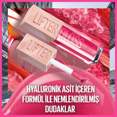 Maybelline Lifter Gloss: Hydrating Hyaluronic Acid Lip Gloss - Non-Sticky, Lifting Effect, Taffy Shade - For Fuller, Smoother Lips