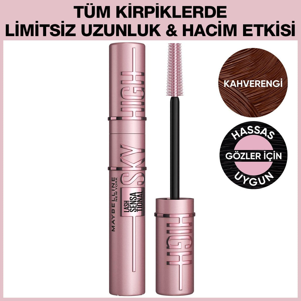 Maybelline New York Lash Sensational Sky High Brown Mascara - Volumizing, Long-Lasting, 24-Hour Wear