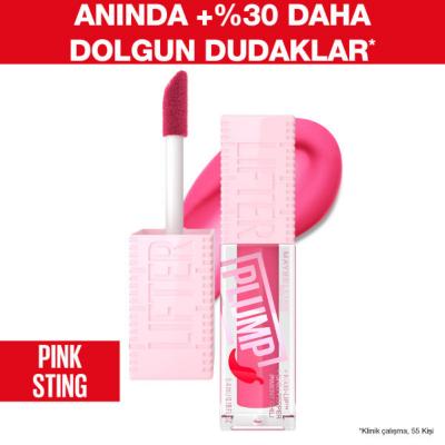 Maybelline Lifter Plump Lip Gloss - Non-Sticky, Chili Pepper Extract, Pink Sting Shade