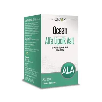 Ocean Alfa Lipoik Asit 200 mg Dietary Supplement - 30 Vegetable Capsules