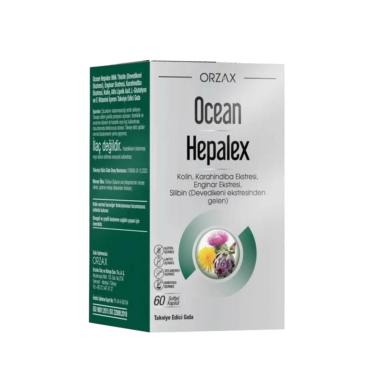 Orzax Ocean Hepalex Liver Health Supplement - 60 Capsules for Enhanced Liver Support
