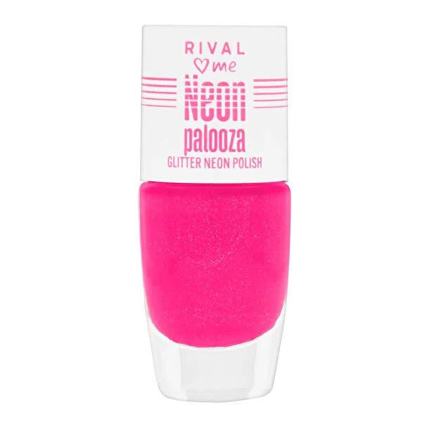 Rival Loves Me Neon Palooza Nail Polish Glitter Neon Nail Polish No.04 8ml - Vibrant Neon Nail Art Polish