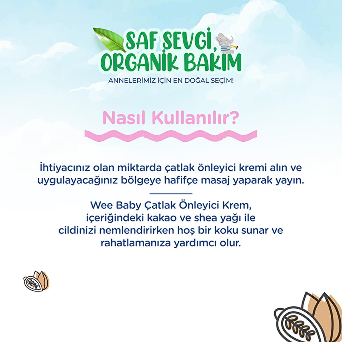 Wee Baby Organic Diaper Cream, 5.07 fl oz - Natural, Vegan, Dermatologically Tested Baby Care
