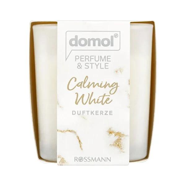 Domol Calming White Scented Candle | Relaxing Aromatherapy Home Fragrance, 25 Hour Burn