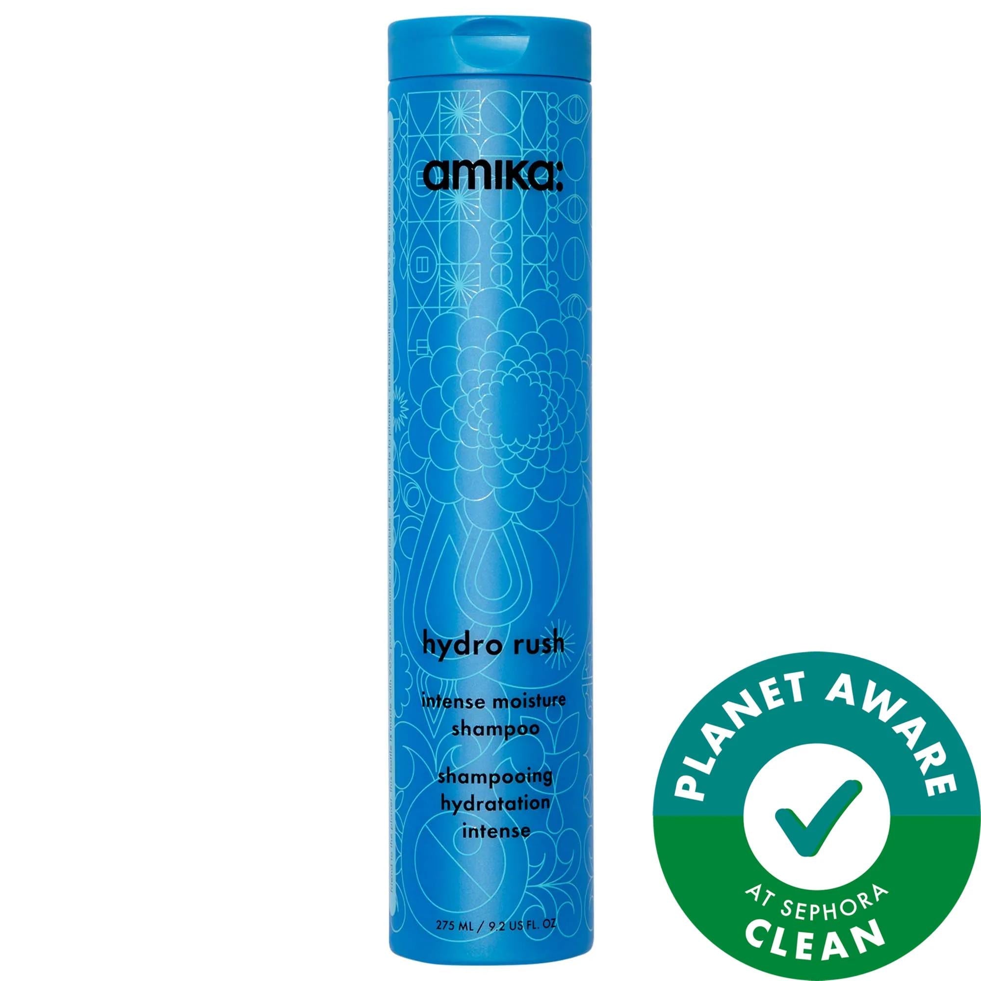 amika Hydro Rush: Intense Hydration Shampoo with Hyaluronic Acid - 72-Hour Moisture, Vegan & Cruelty-Free Shampoo for Dry, Damaged Hair