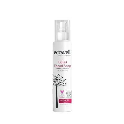 Ecowell Organic Liquid Facial Soap: Gentle, Deep Cleansing Face Wash with Myrtle & Orange Oil for All Skin Types (200ml)