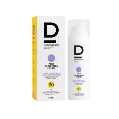 Dermoskin Sunscreen Cream Face Protection SPF50 50ml - Moisturizing, Water-Resistant, Sensitive Skin Friendly