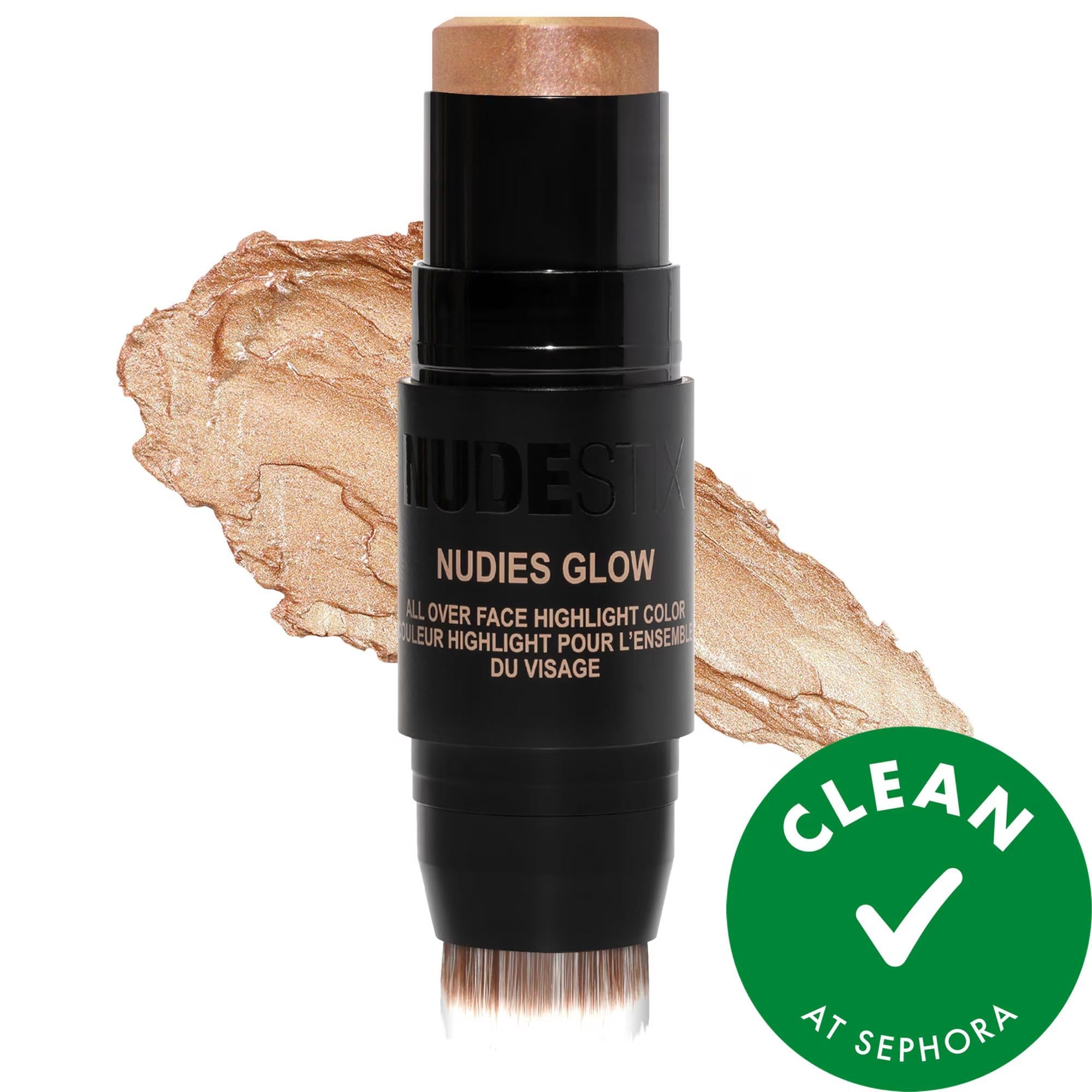 Nudestix Nudies Glow Cream Highlighter Stick: Achieve Dewy, Glassy Skin with Vegan, Cruelty-Free, Hypoallergenic Multi-Tasking Makeup