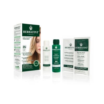 Herbatint 8N Light Blonde Hair Dye - Natural & Gentle Hair Color, Ammonia Free, Covers Gray, with 8 Herbal Extracts