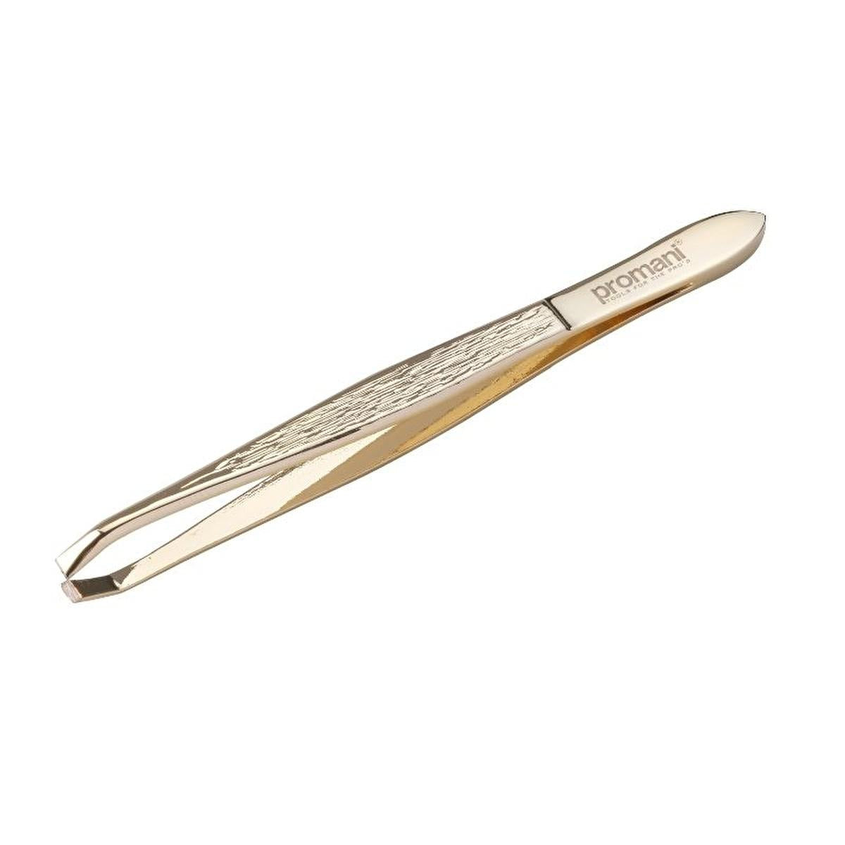 Promani Flat-Tip European Tweezers for Precision Hair Removal - Manual, Precise, Effective